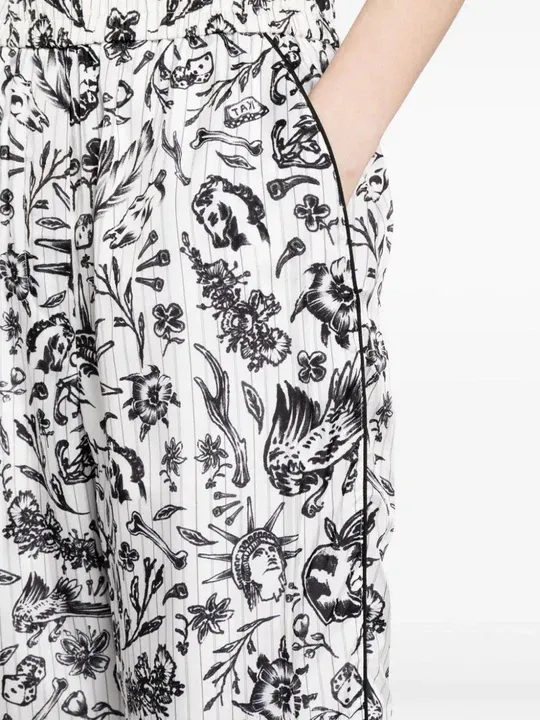 Tattoo-Print Pyjama Pants