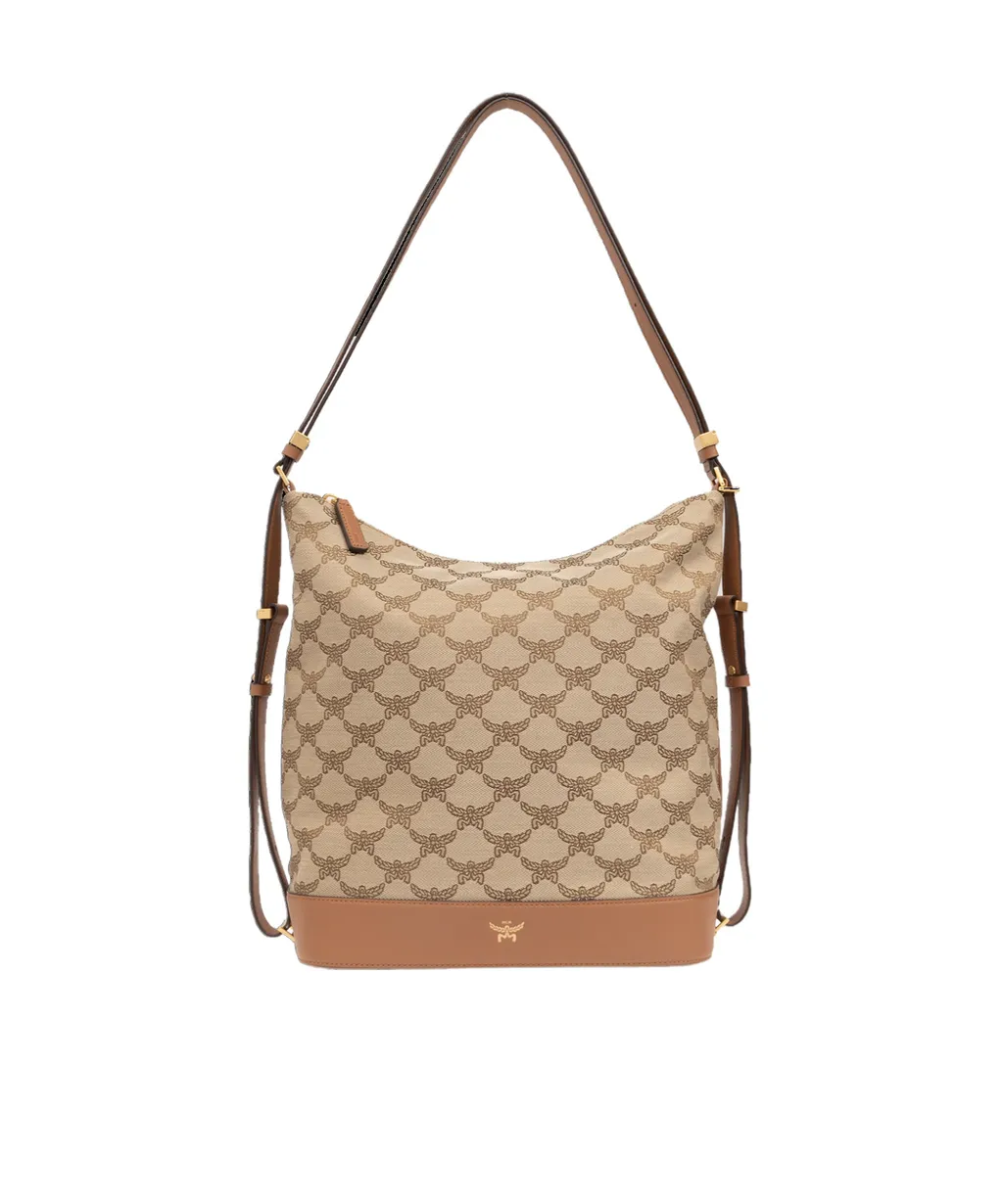 Mcm Himmel Monogram Jacquard Hobo Bag
