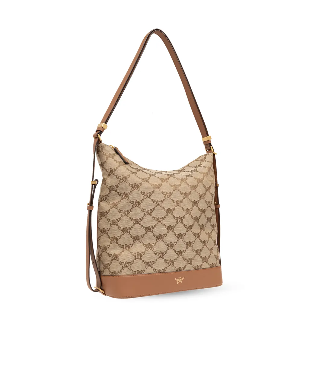 Mcm Himmel Monogram Jacquard Hobo Bag
