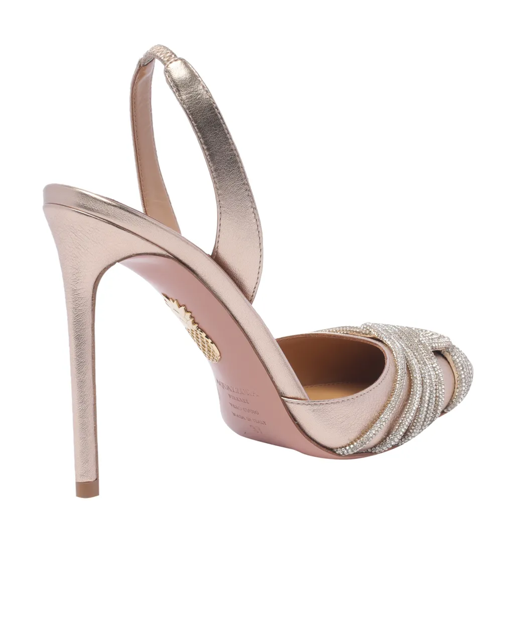 Gatsby Sling Shoes With Exposed Heels