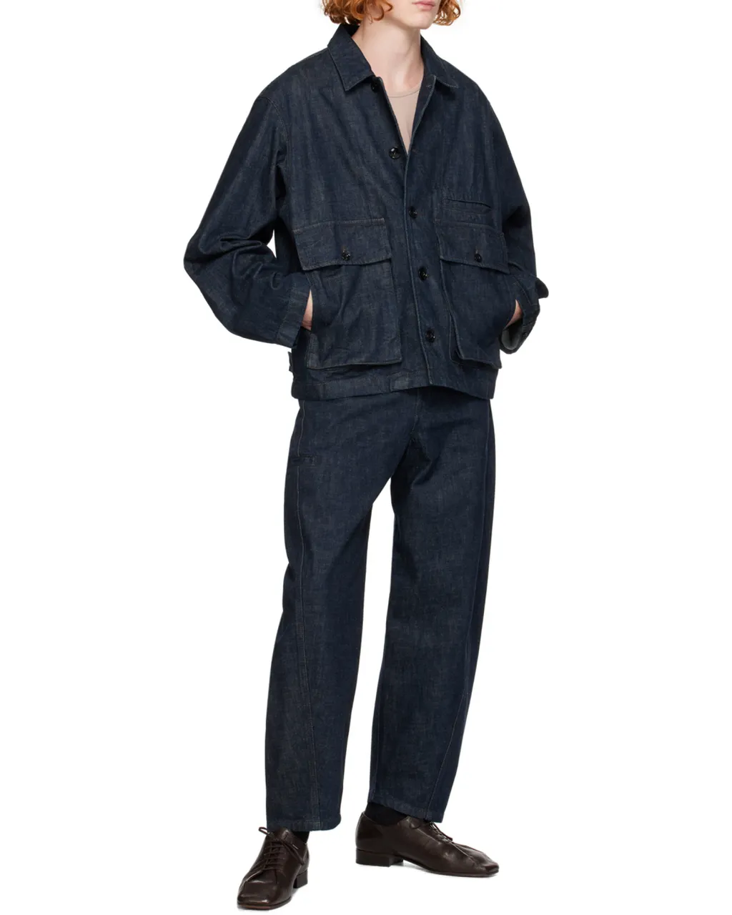 Lemaire Collared Button-Up Denim Jacket
