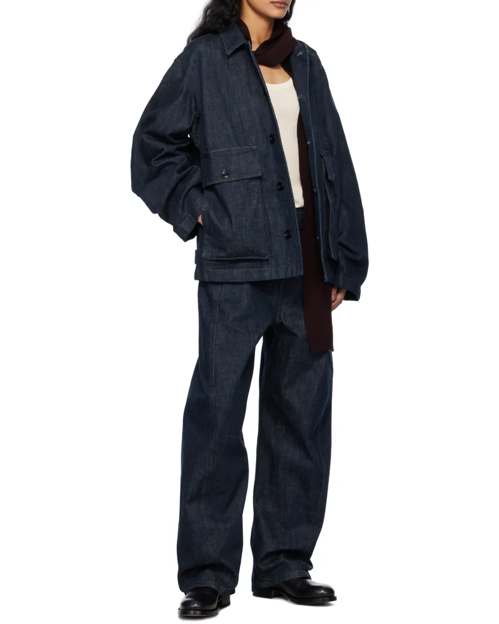Lemaire Collared Button-Up Denim Jacket