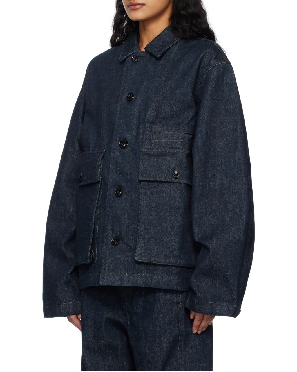 Lemaire Collared Button-Up Denim Jacket