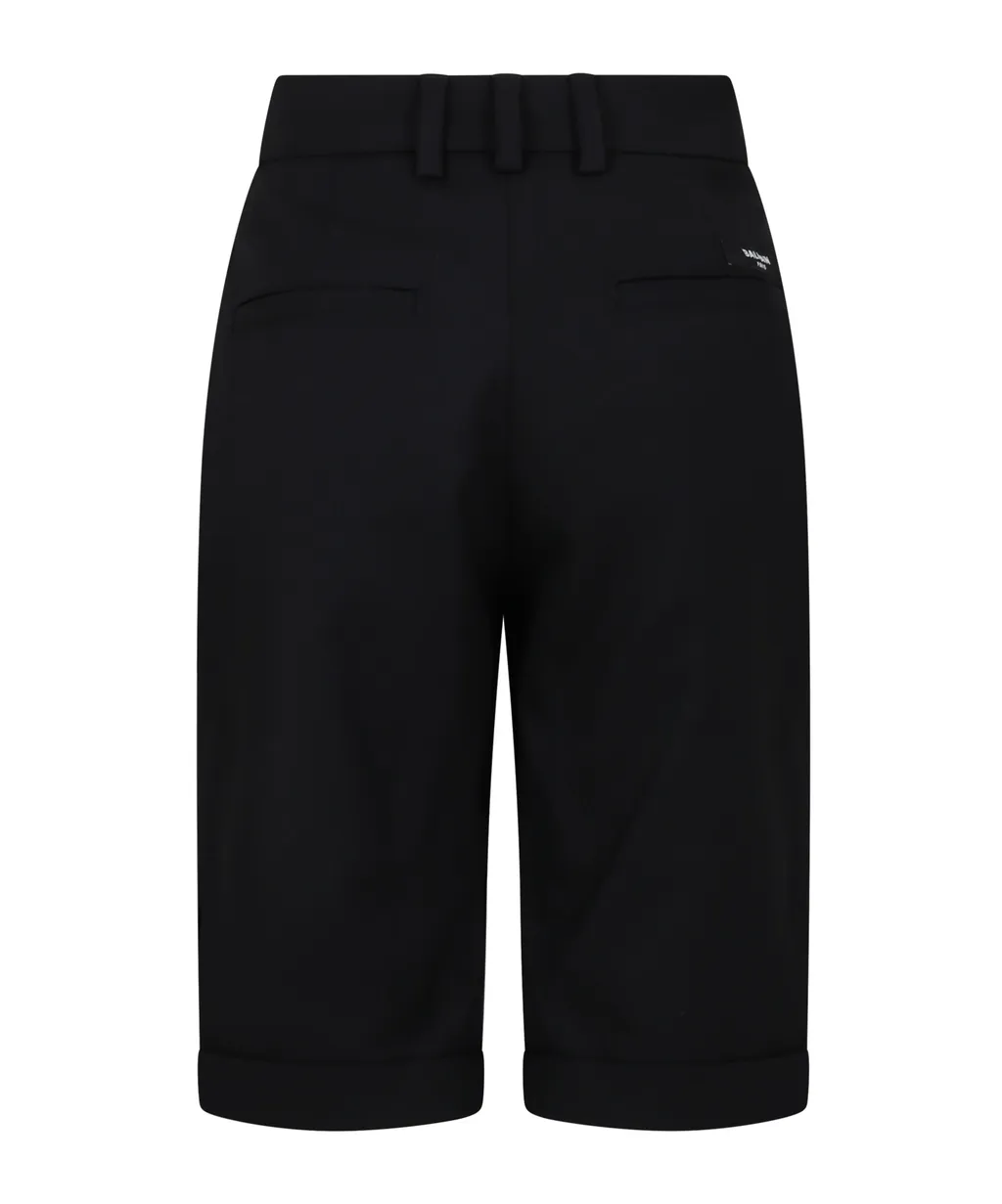 Pleated Wool Shorts