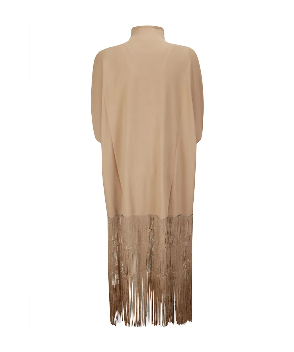 Khaite Olson Fringed Mock Neck Maxi Dress