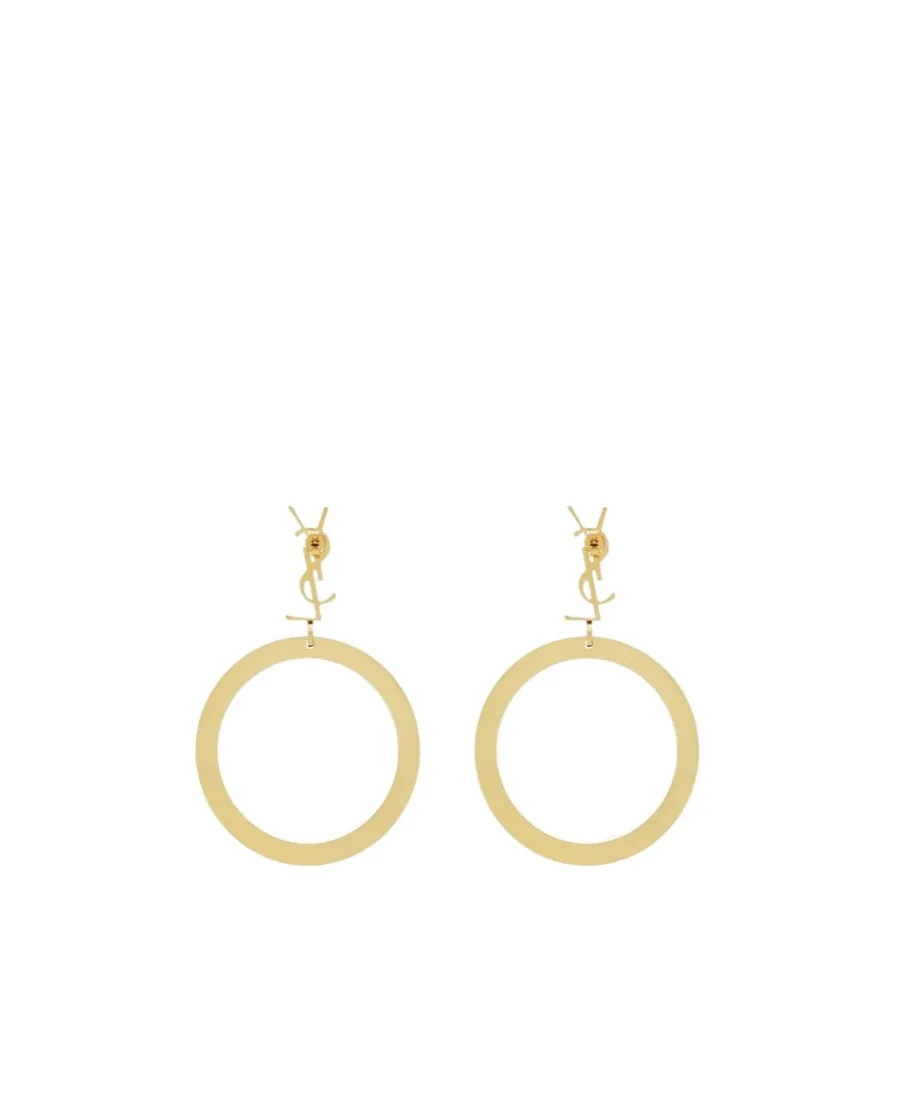 Saint Laurent Cassandre Pendant Hoop Earrings