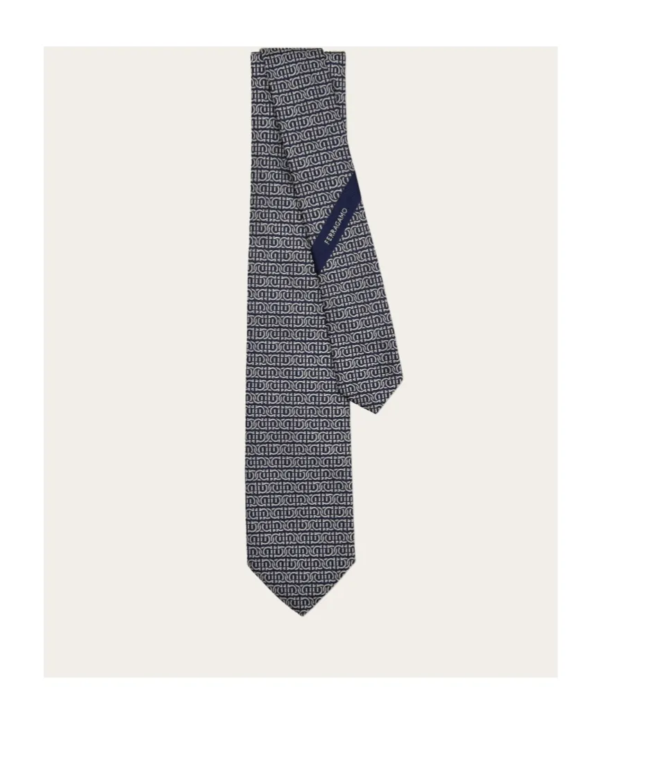 Gancini Silk Jacquard Tie