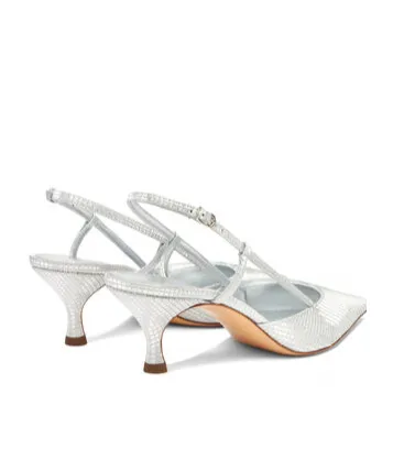 Casadei Scarlet Diadema Metallic Slingback Pumps