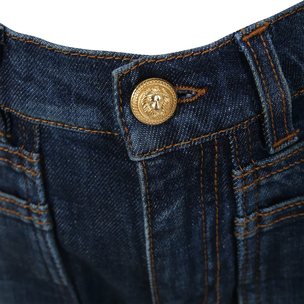 Mid-Rise Straight-Leg Jeans