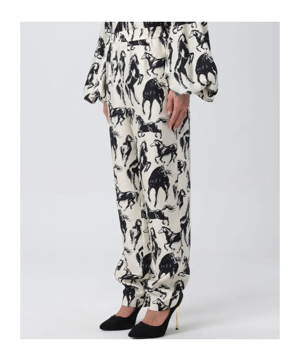 Balmain Horse Printed Twill Trousers