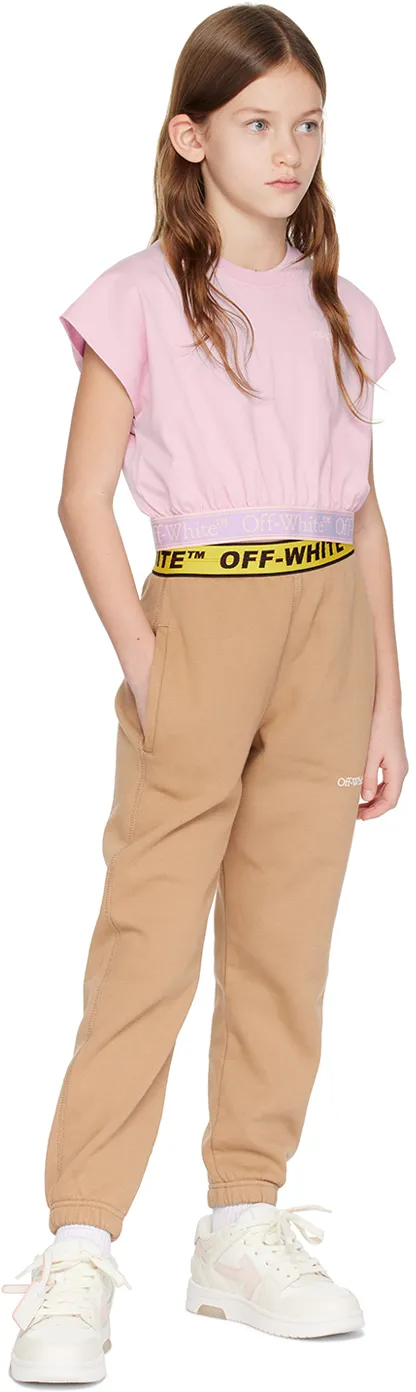 Off-White Kids Bookish Logo Band Crewneck T-Shirt