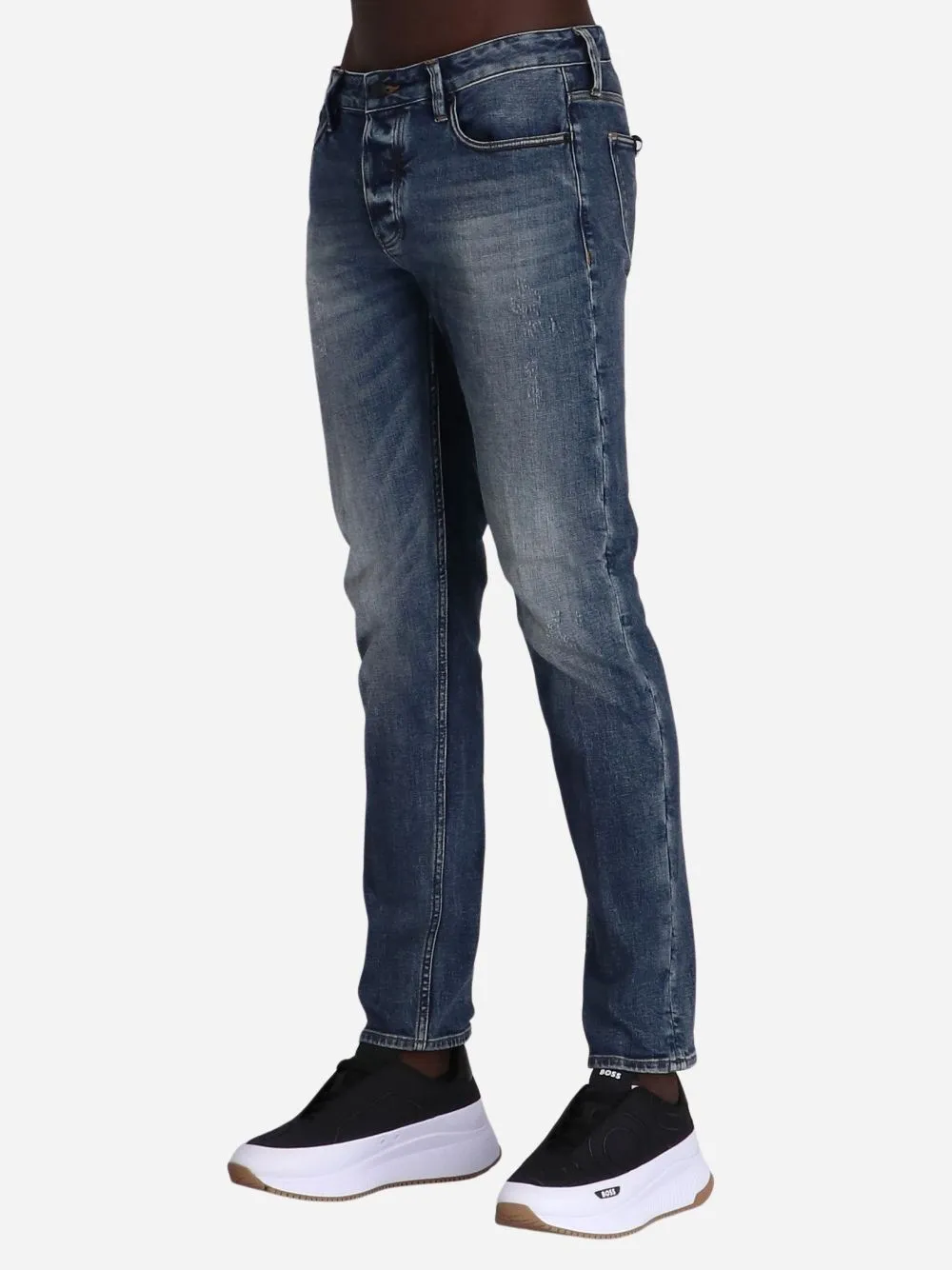 Washed Slim-Cut Jeans