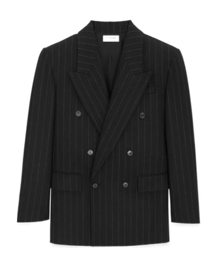 Saint Laurent Oversized Striped Double-Breasted Jacket