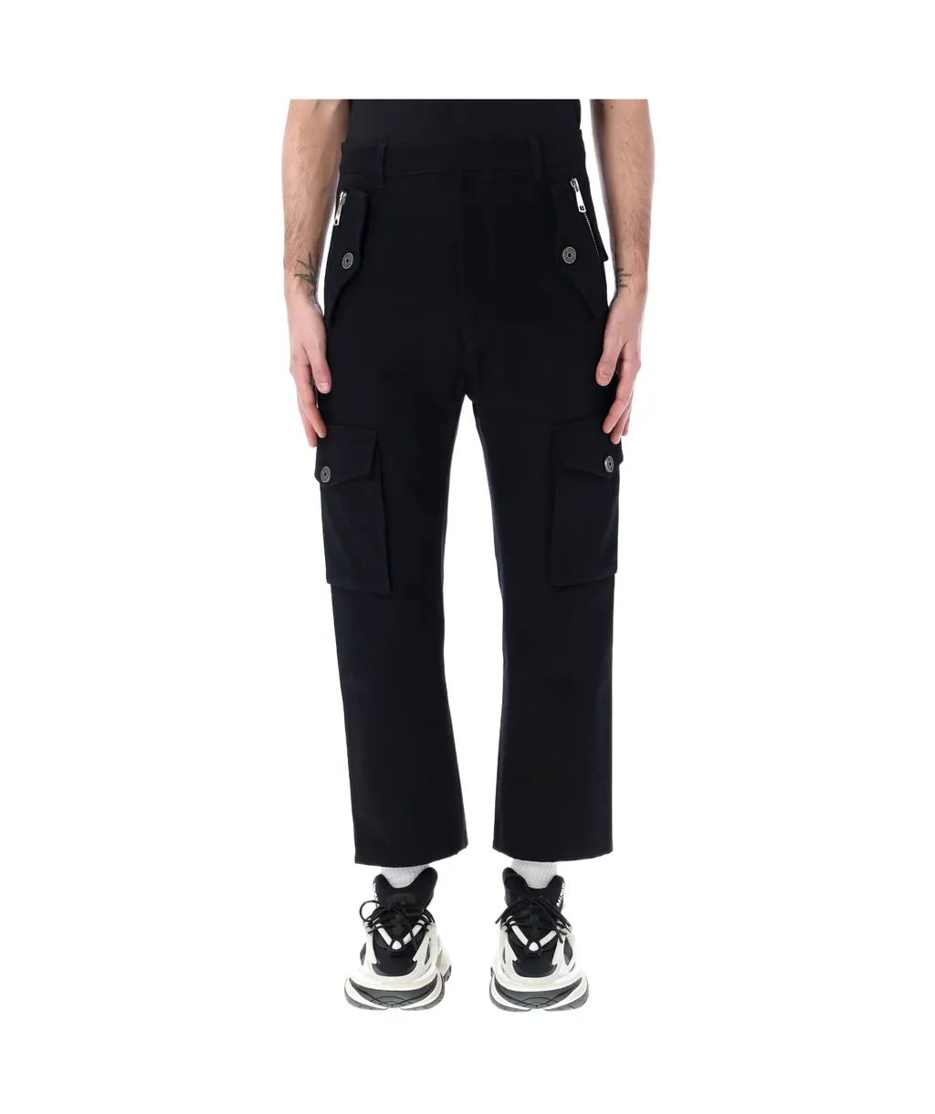 Balmain Mid Rise Tapered Cargo Trousers