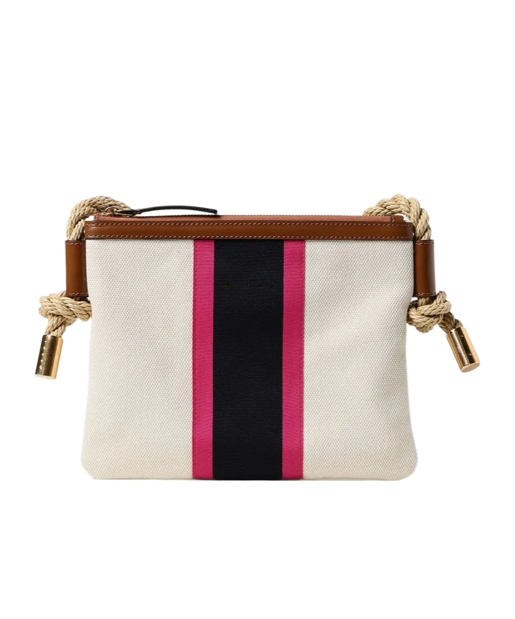 Striped Canvas Crossbody Bag