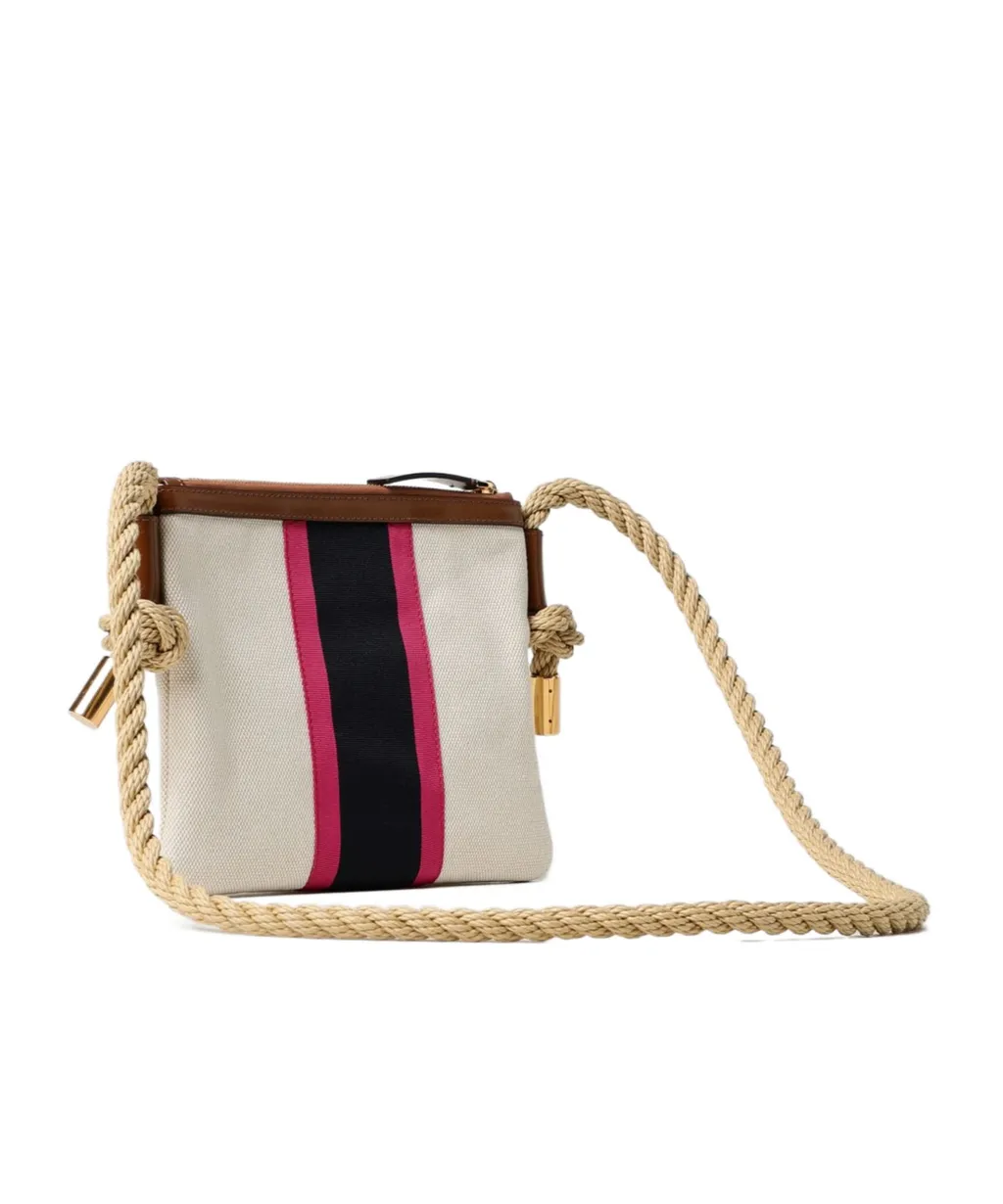 Striped Canvas Crossbody Bag