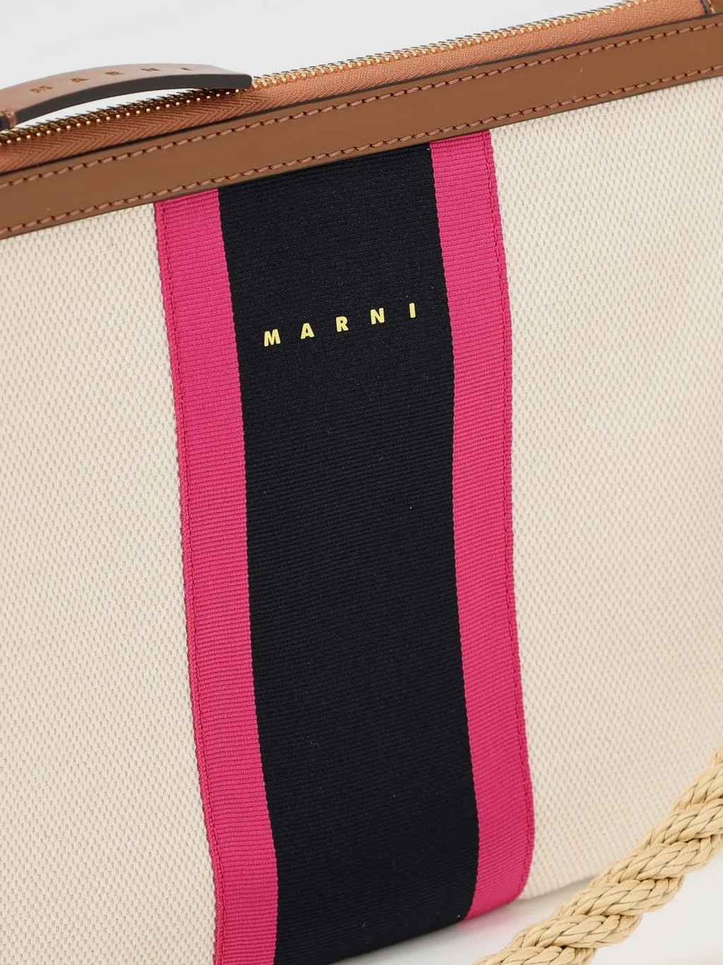Striped Canvas Crossbody Bag