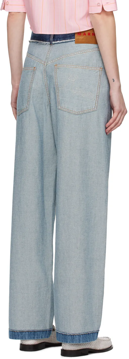 Marni Raw-Cut Edge Wide-Leg Jeans
