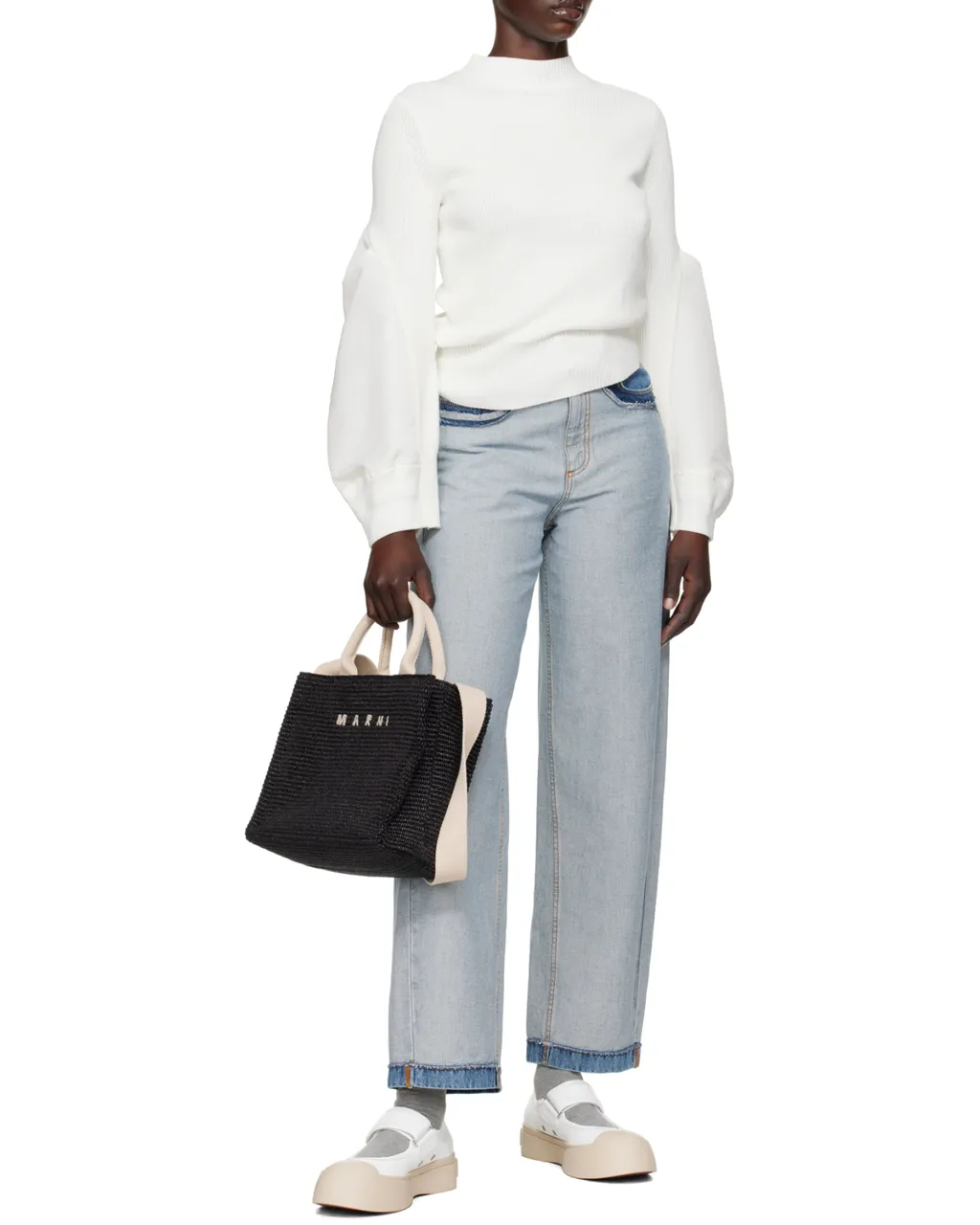 Marni Raw-Cut Edge Wide-Leg Jeans