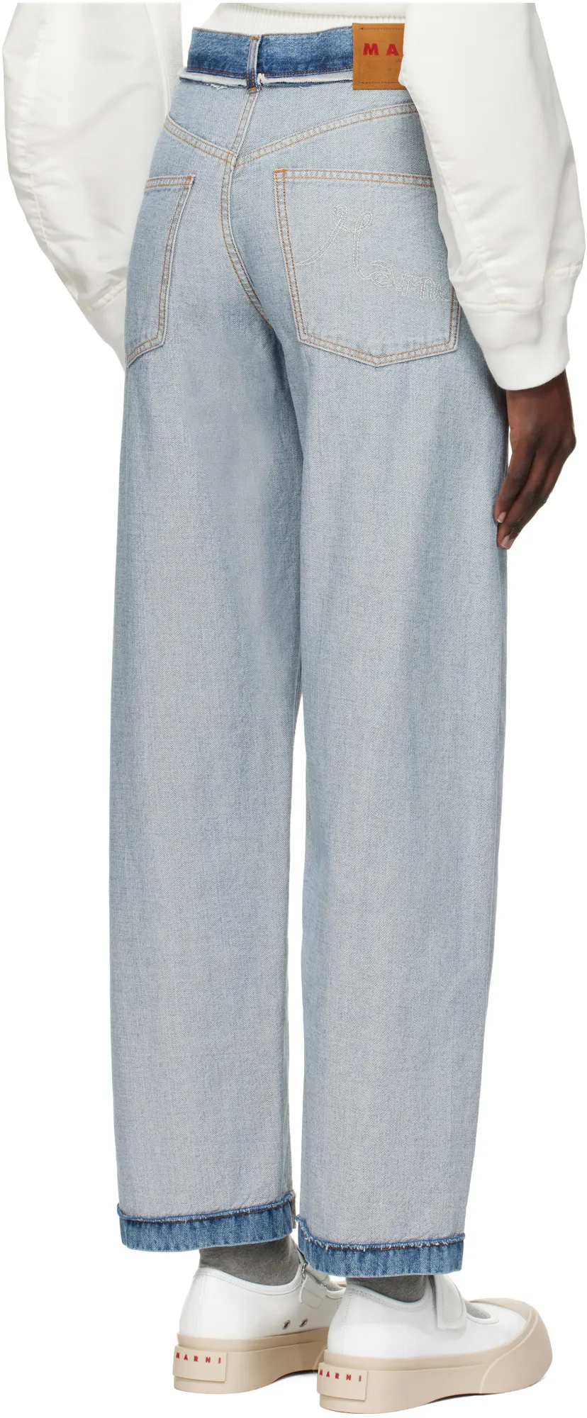 Marni Raw-Cut Edge Wide-Leg Jeans