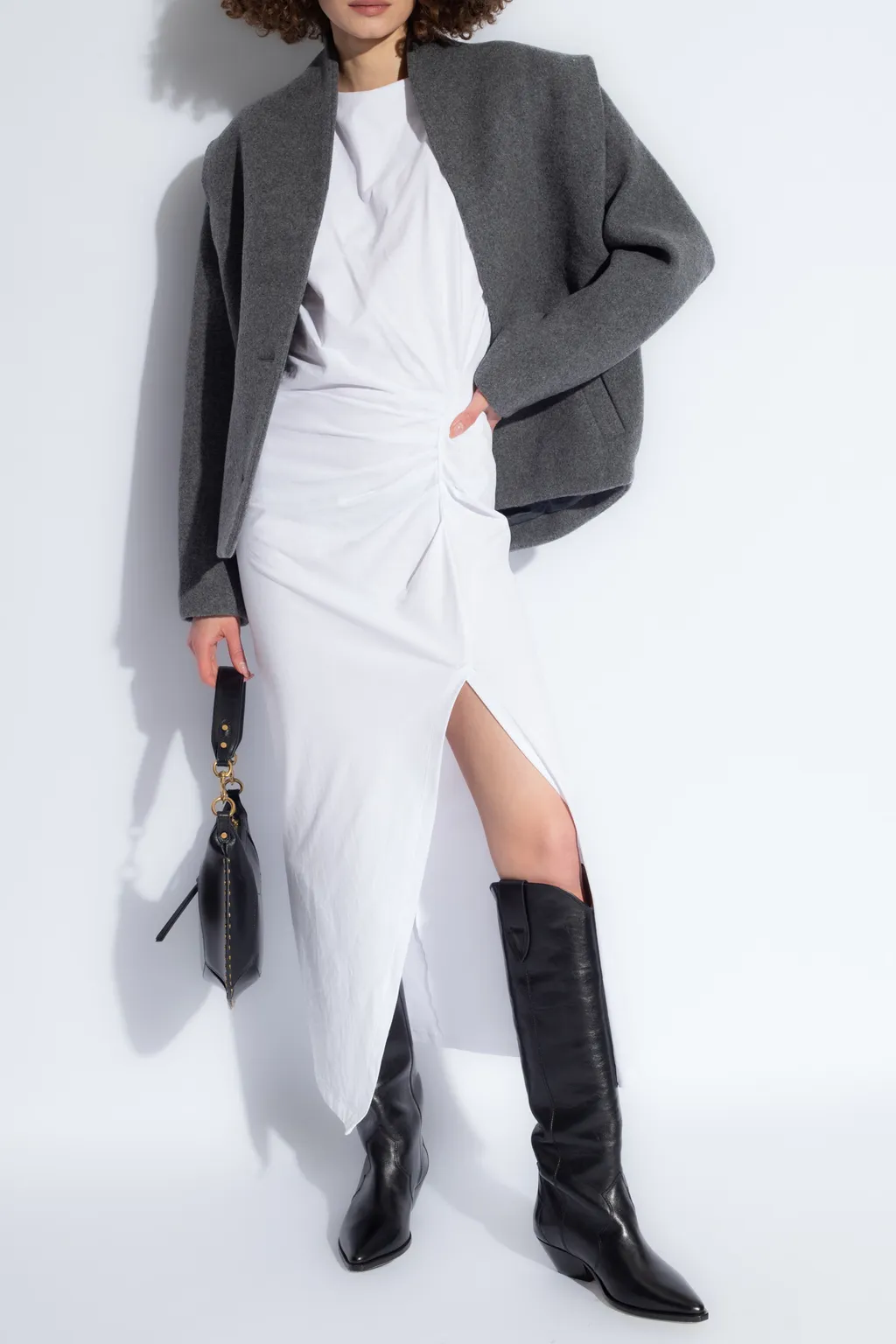 Isabel Marant Nadela Ruched Detailed Midi Dress
