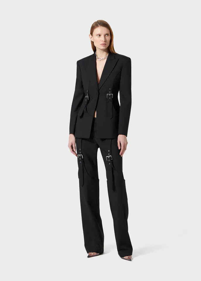 Blumarine Buckle-Detailed Long Sleeved Blazer