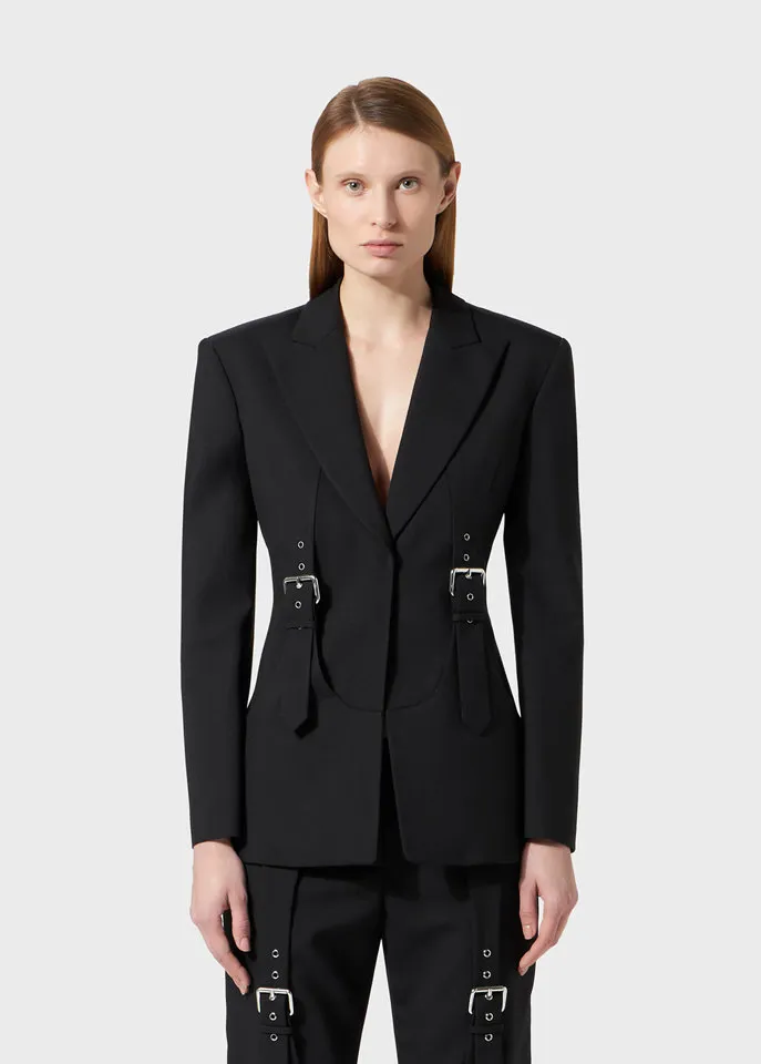 Blumarine Buckle-Detailed Long Sleeved Blazer