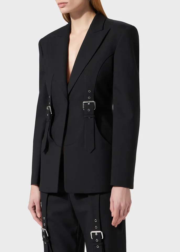 Blumarine Buckle-Detailed Long Sleeved Blazer