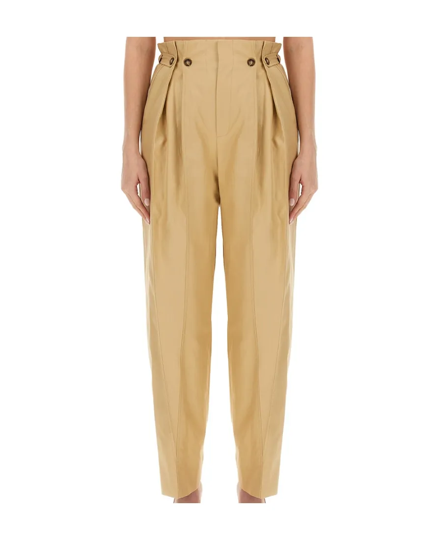 Victoria Beckham Fluid Pleated Wide-Leg Trousers
