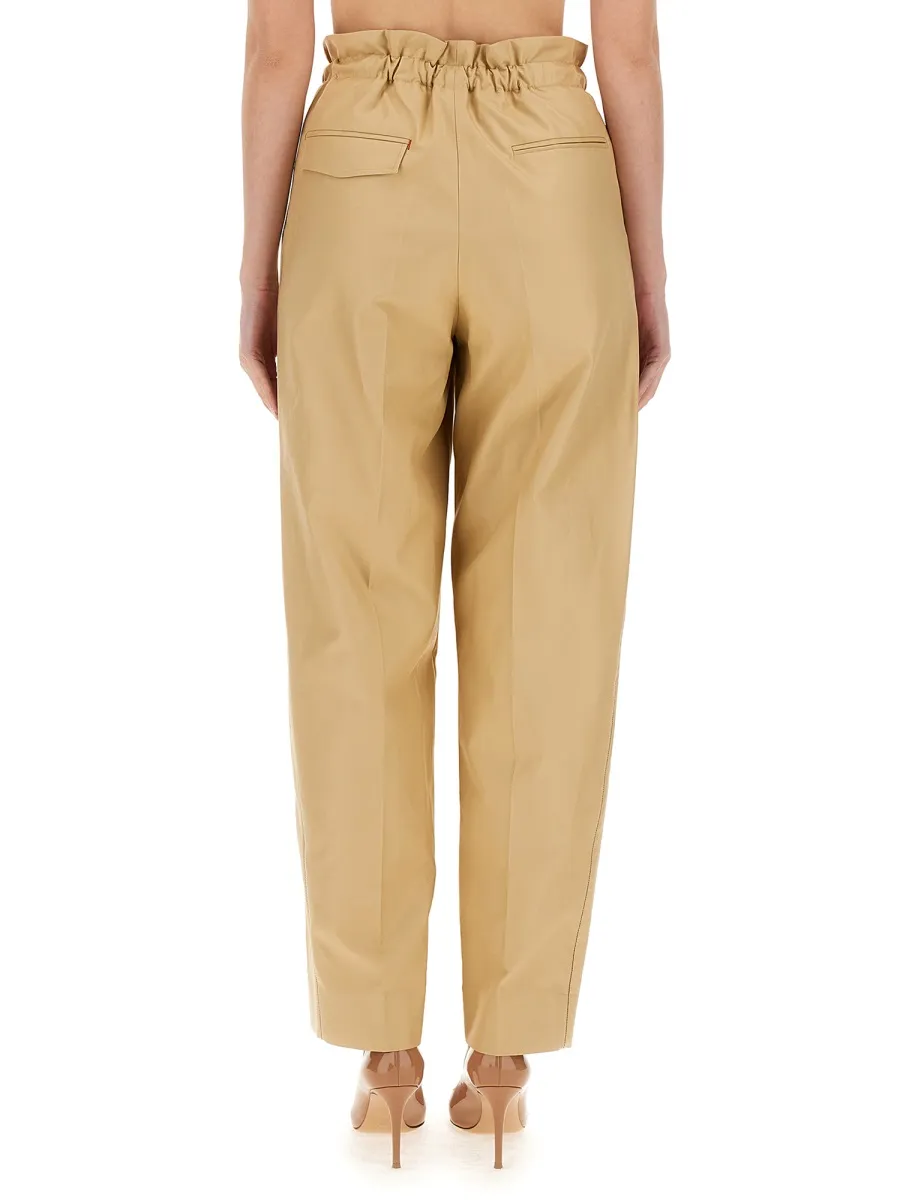 Victoria Beckham Fluid Pleated Wide-Leg Trousers