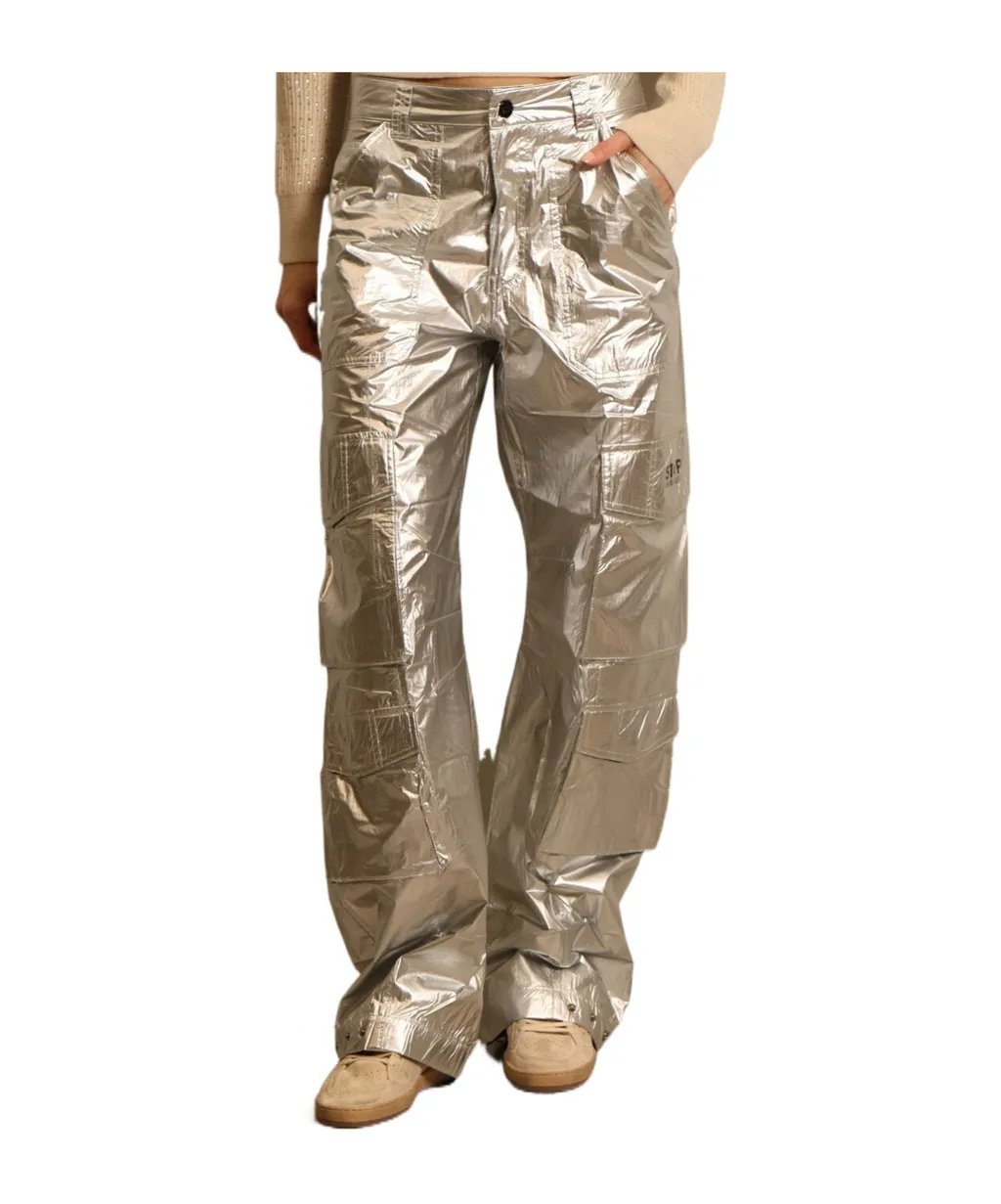 Cargo Pants In Silver Technical Fabric