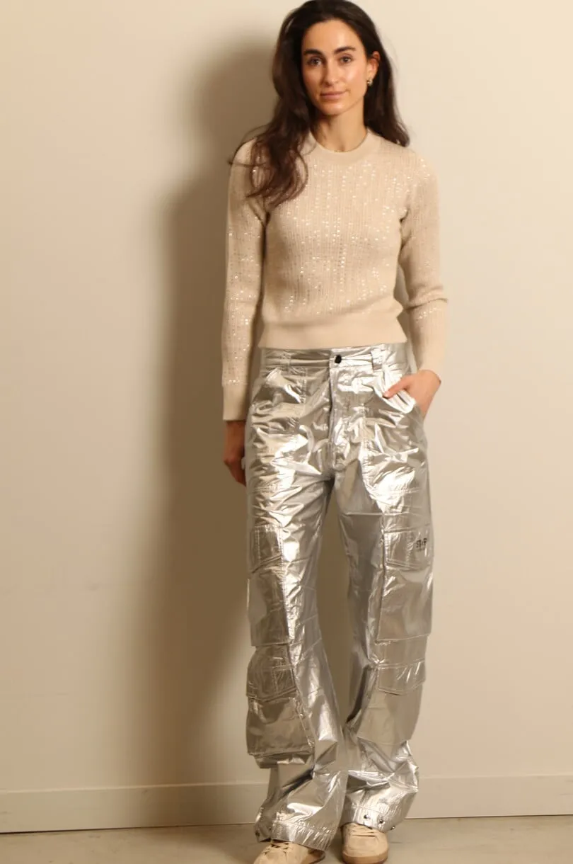 Cargo Pants In Silver Technical Fabric