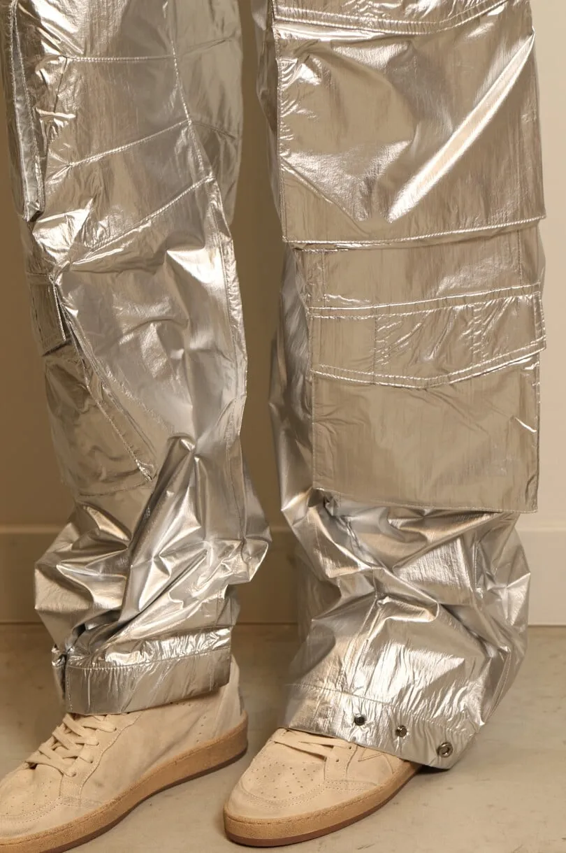 Cargo Pants In Silver Technical Fabric