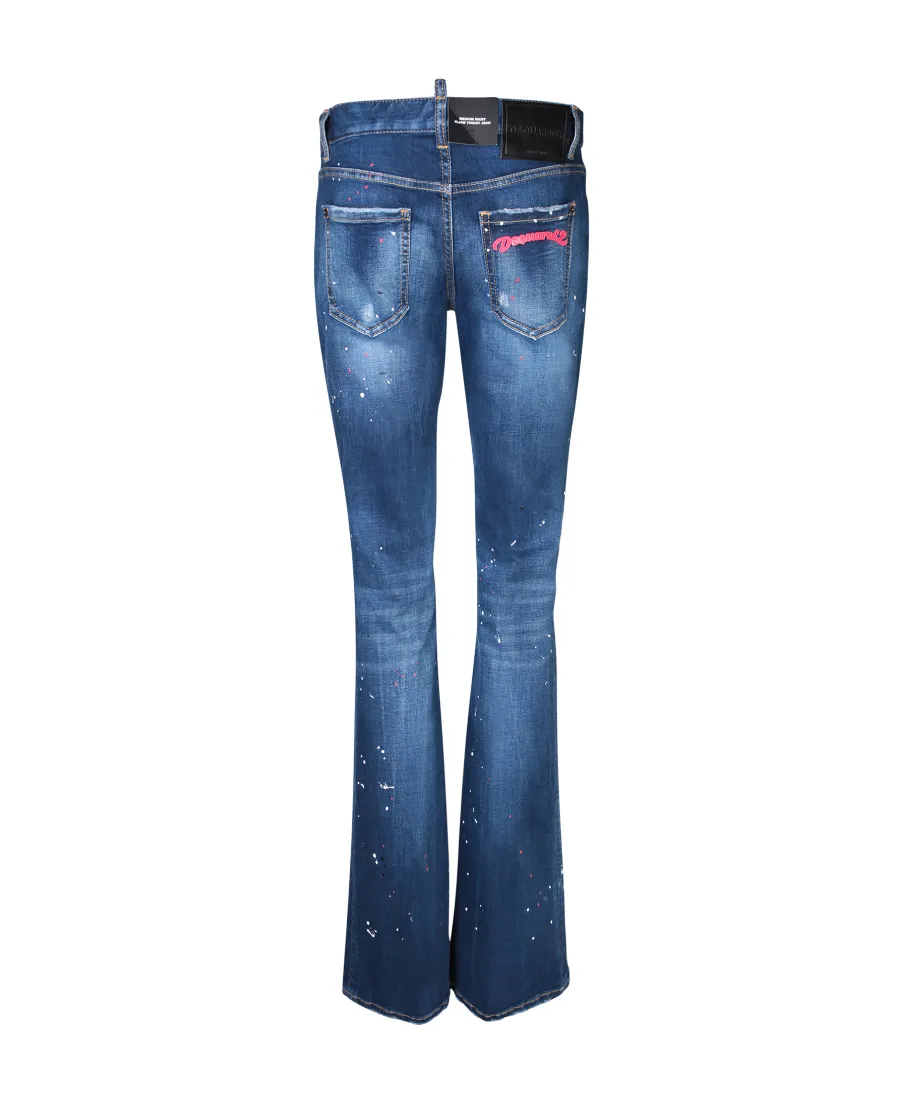 Dsquared2 Straight-Leg Paint Splatter Distressed Jeans