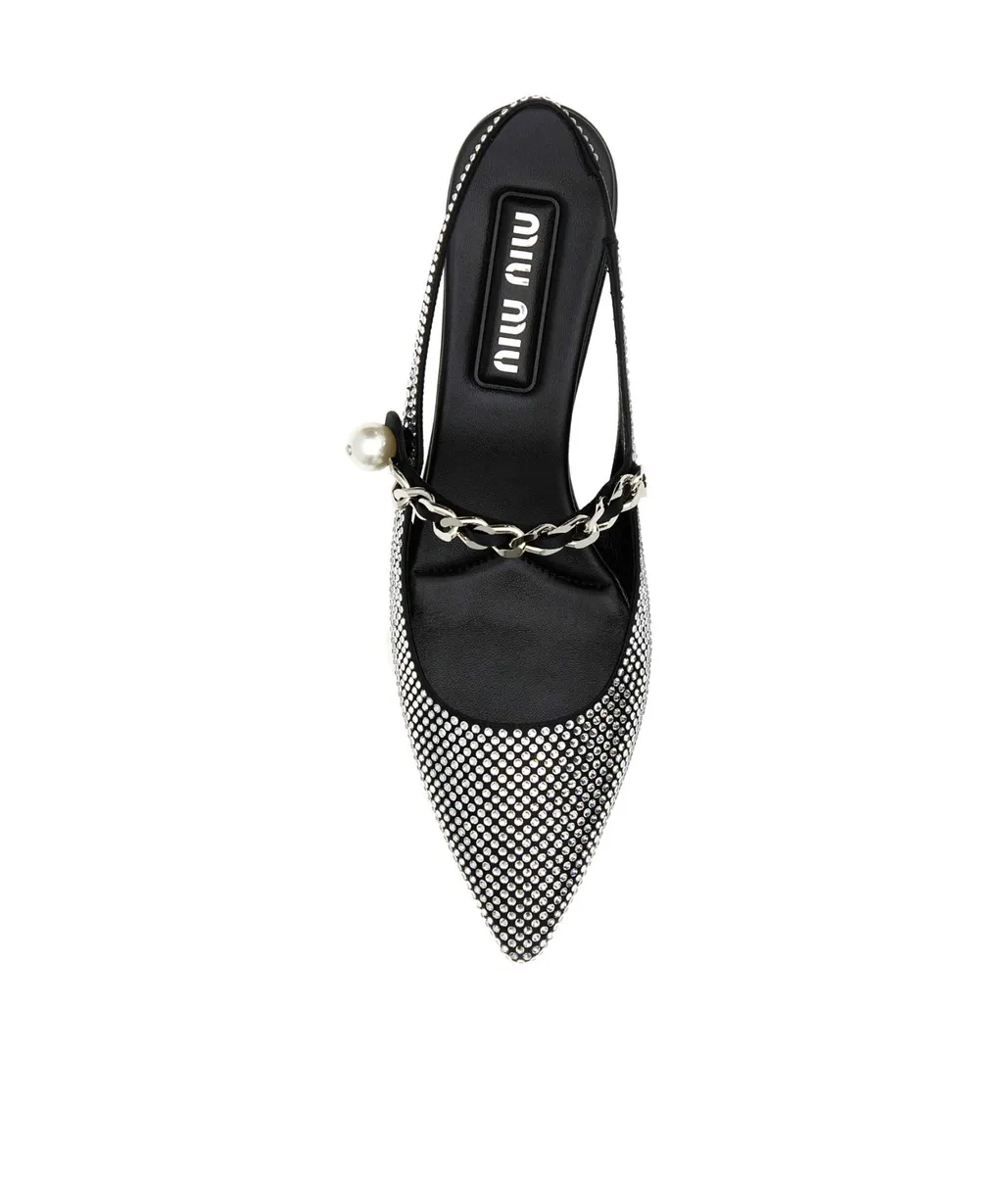 Miu Miu Embellished Pointed Toe Pumps