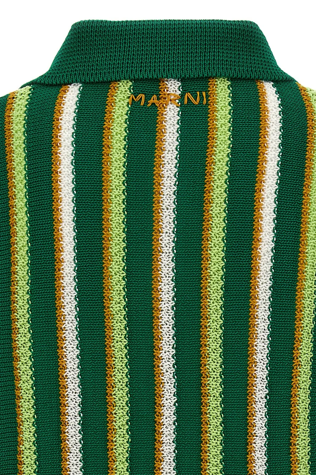 Marni Striped Crocheted Polo Shirt