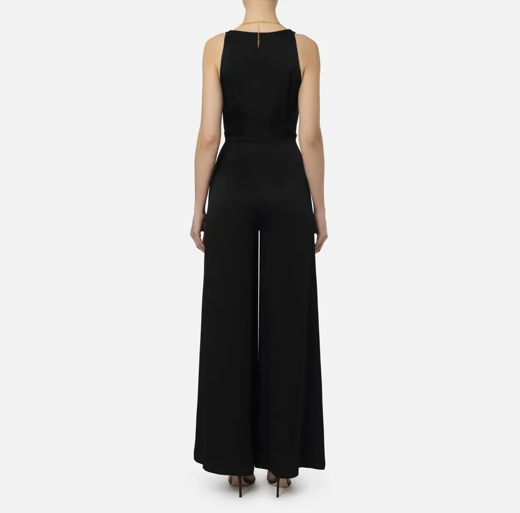 Elisabetta Franchi Cowl Neck Body-Chain Jumpsuit