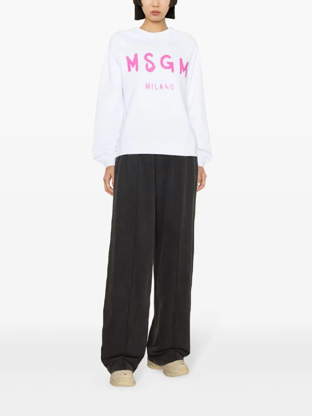 Msgm Logo-Printed Crewneck Sweatshirt