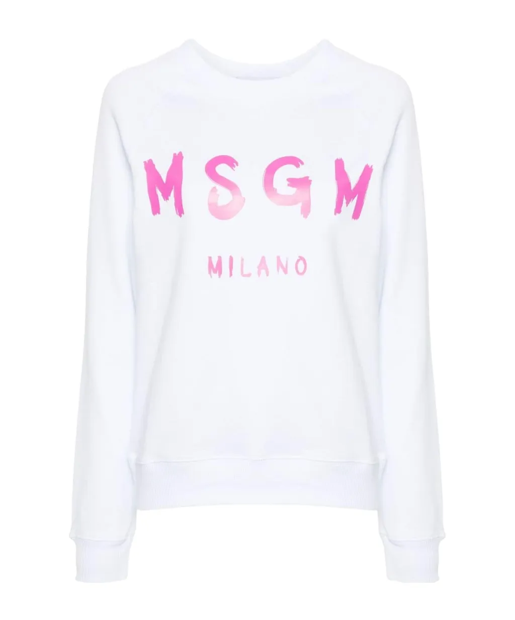 Msgm Logo-Printed Crewneck Sweatshirt