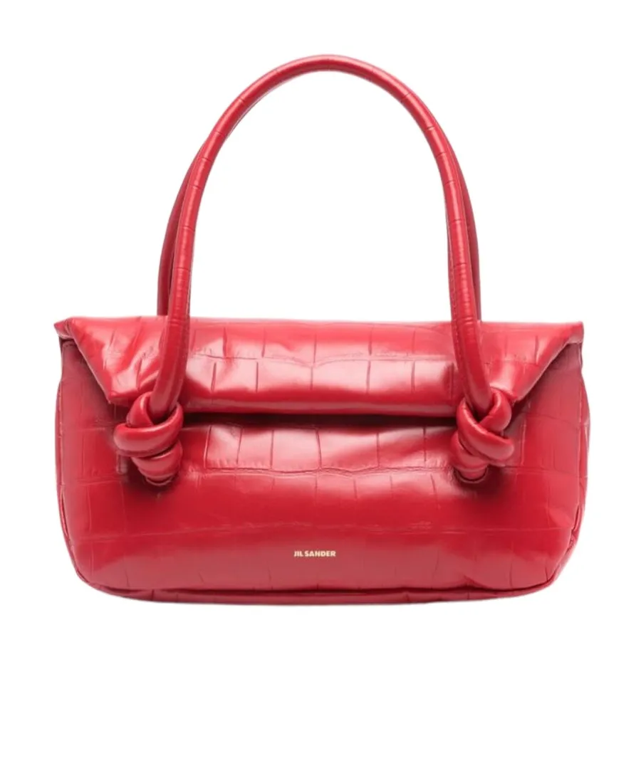 Jil Sander Small Knot-Detailed Embossed Shoulder Bag