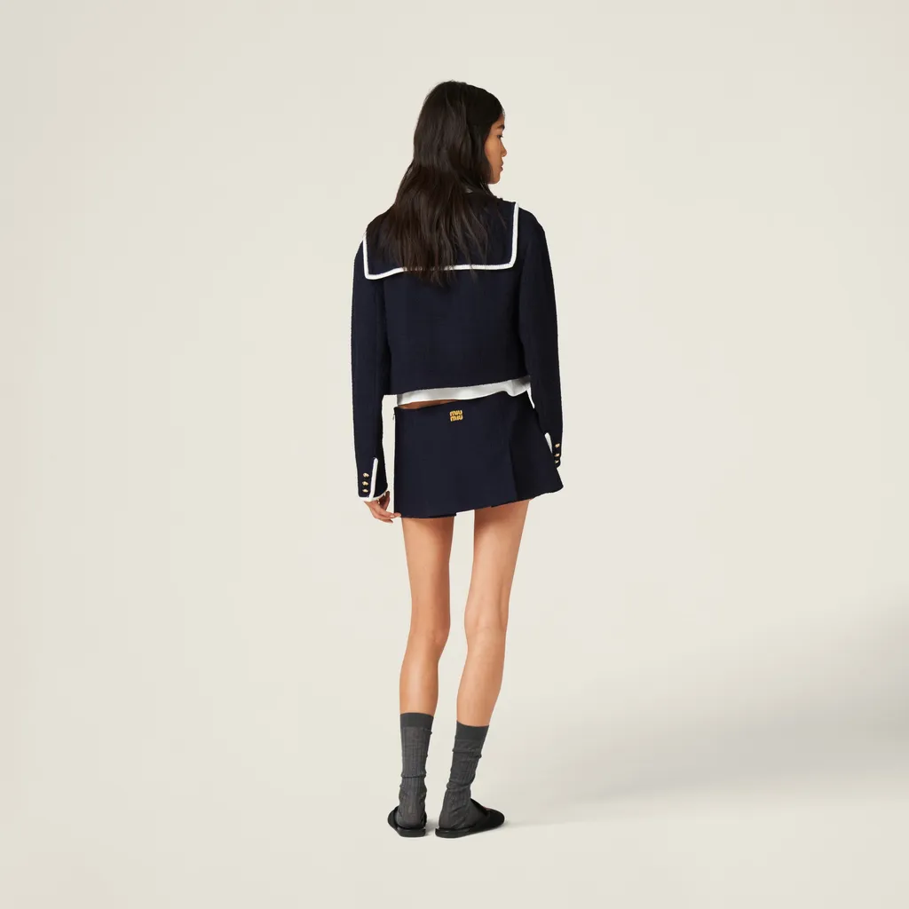 Miu Miu Pleated Blend Mini Skirt