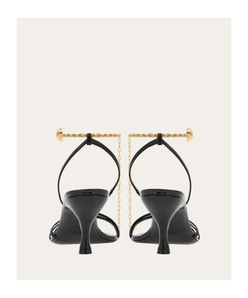 Salvatore Ferragamo Cable-Link Chain Open-Toe Sandals