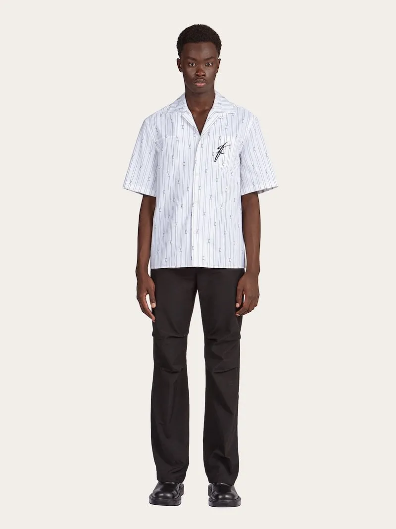 Salvatore Ferragamo Bowling Collar Short Sleeved Shirt