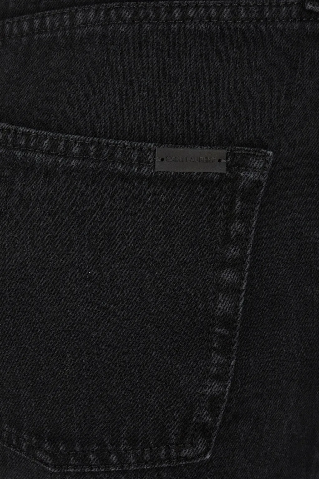 Saint Laurent Logo Patch Straight Leg Jeans