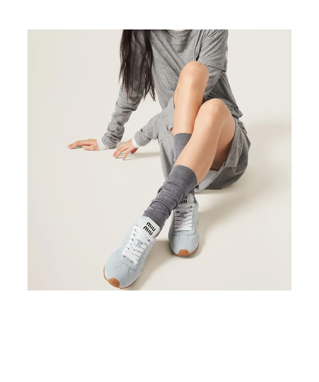 Miu Miu Logo-Printed Lace-Up Sneakers