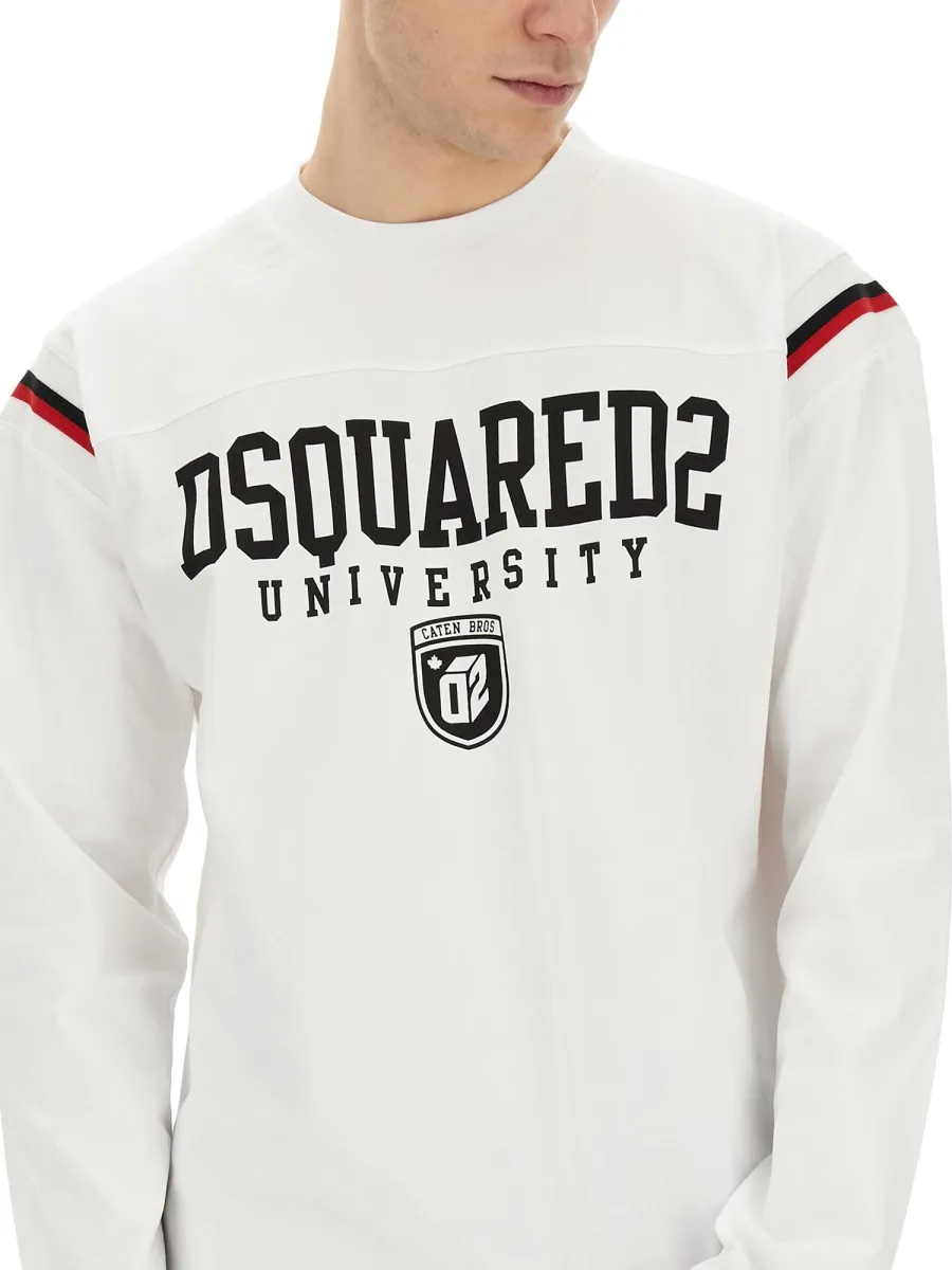 Stripe-Detail Long-Sleeve T-Shirt