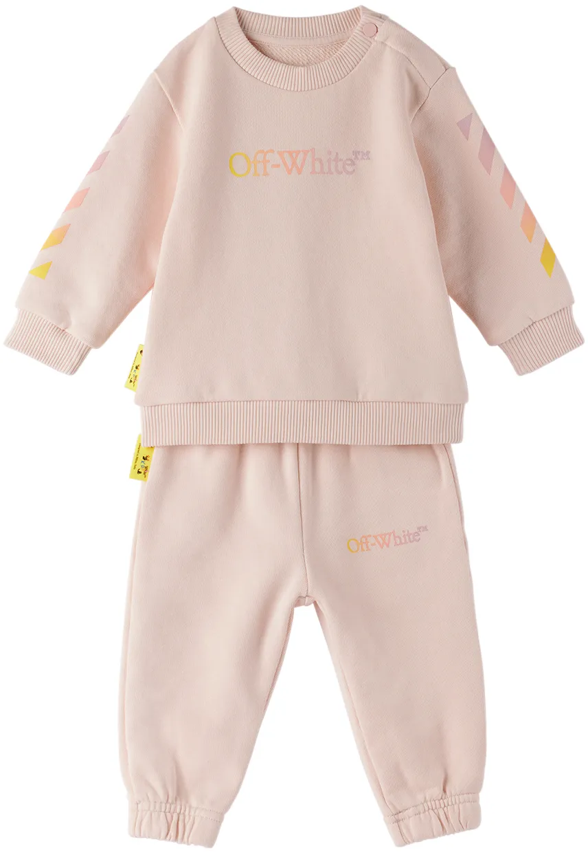 Off-White Kids Diag Stripe Printed Crewneck Tracksuit
