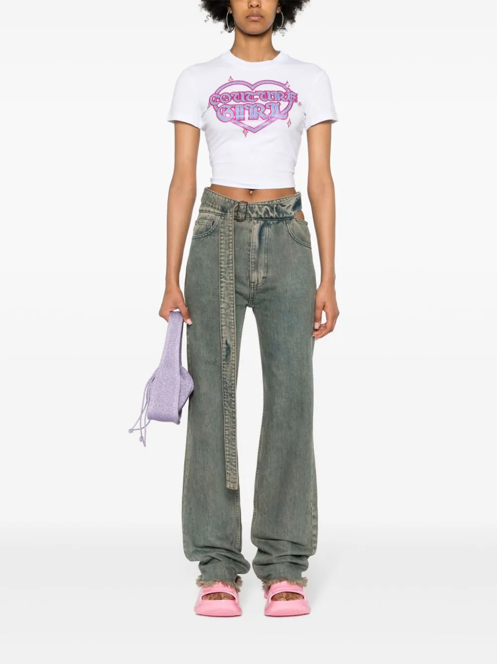Logo-Print Cropped T-Shirt