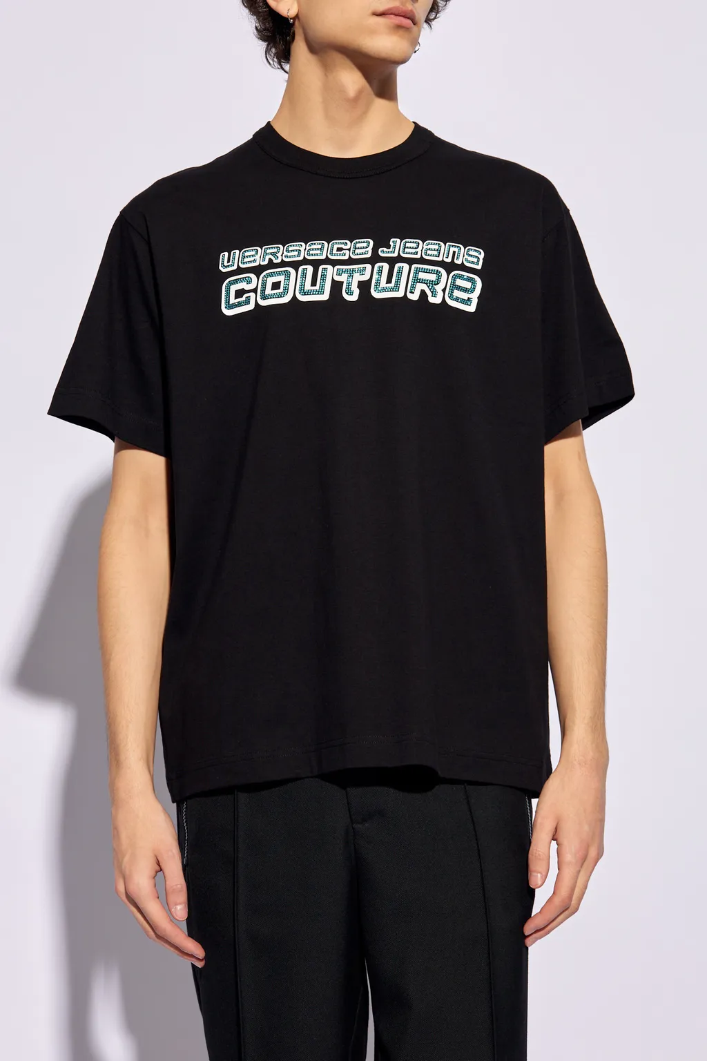 Versace Jeans Couture Logo Embellished Crewneck T-Shirt