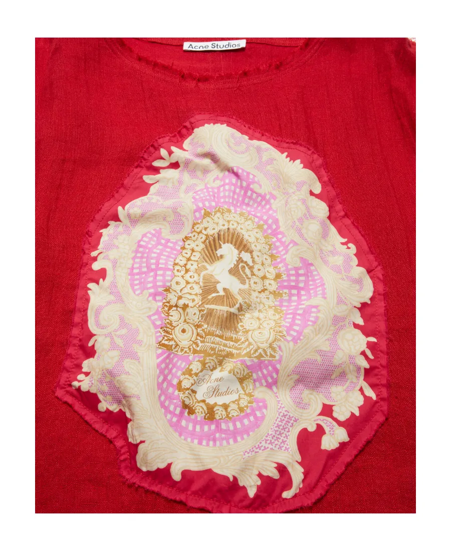 Patch-Detail Linen-Blend T-Shirt